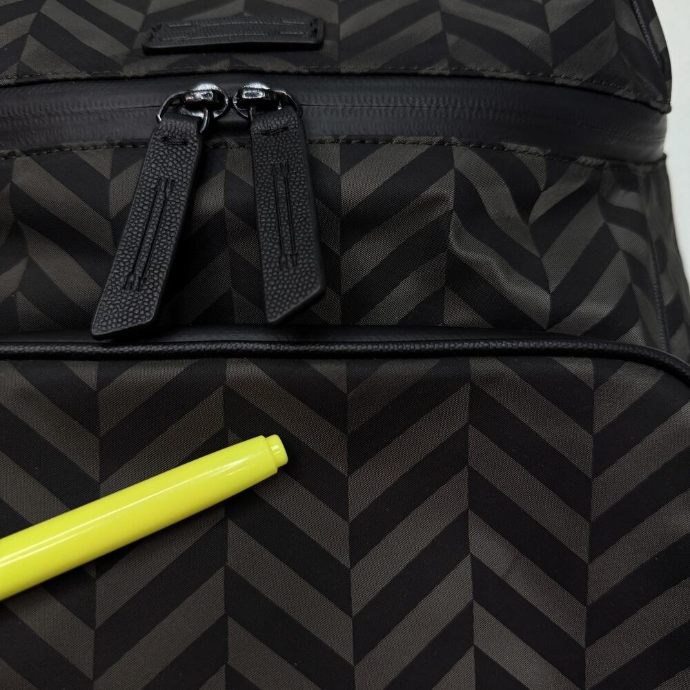 Uri Minkoff Stanton Backpack Laptop Bag Chevron Nylon Black Travel School NEW - Picture 8 of 16